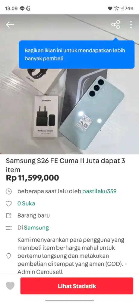 Samsung S26 FE Cuma 11jutaan Dapat 3 Item