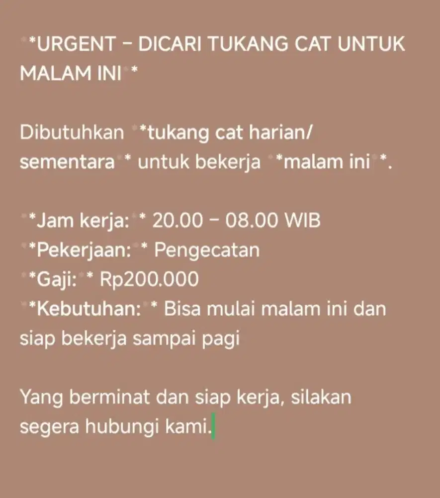 Tukang cat harian