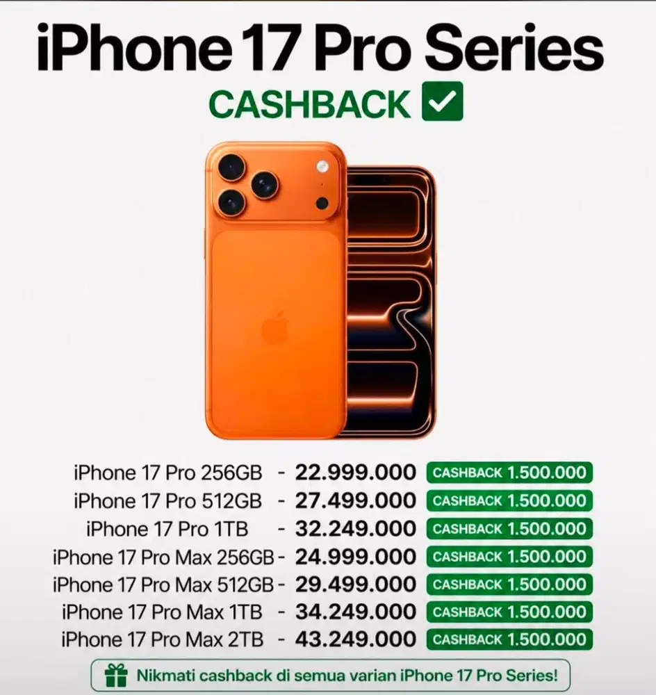 KREDIT IPHONE 17 SERIES BISA , SYARAT HANYA KTP PROMO FREE 2X CICILAN