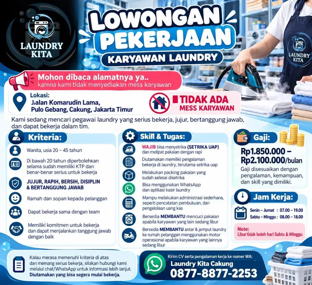 LOWONGAN KERJA LAUNDRY