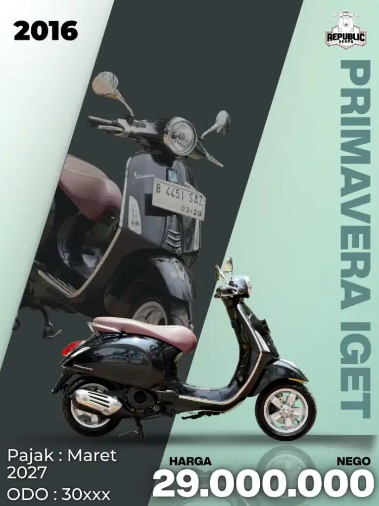 PIAGGIO VESPA PRIMAVERA 150 IGET TAHUN 2016