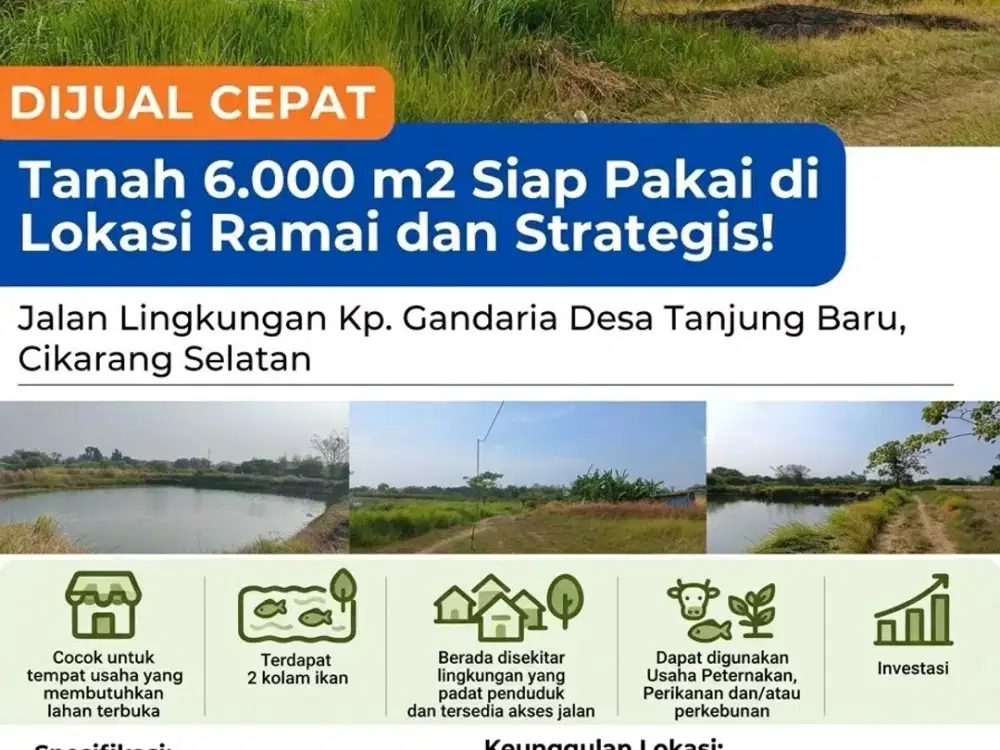[Jual] Tanah Siap Pakai di Lokasi Ramai dan Strategis!