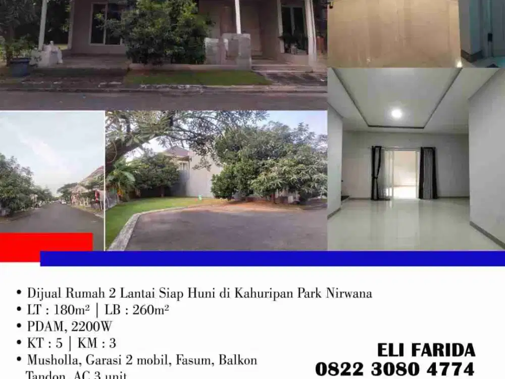 Dijual Rumah 2 Lantai Siap Huni di Kahuripan Park Nirwana