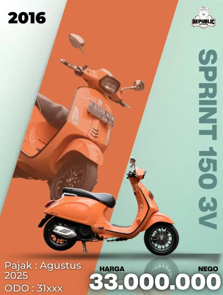 PIAGGIO VESPA SPRINT 150 3V TAHUN 2016
