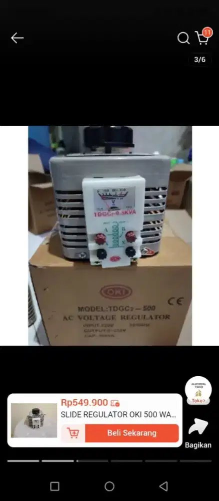 Regulator Tegangan merk Oki 500 watt