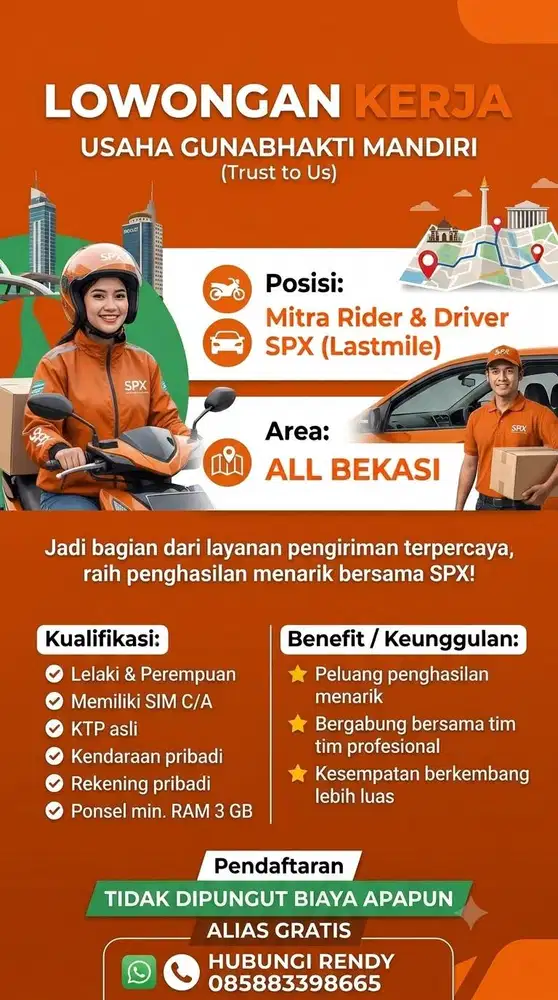 Loker kurir dan driver SPX