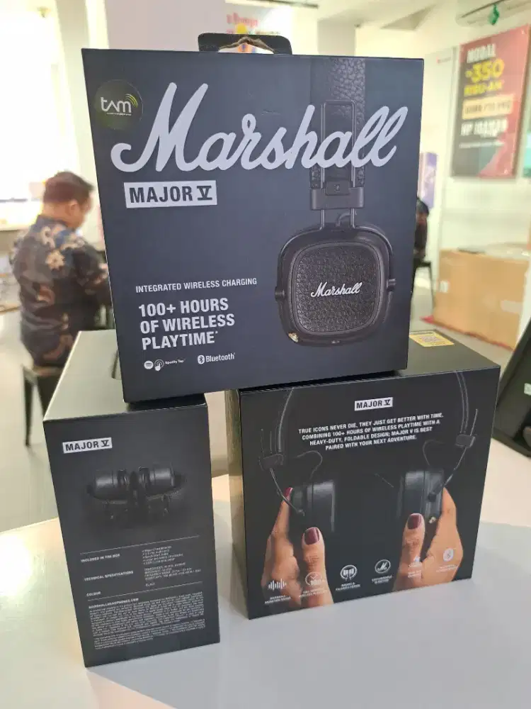 Headphone Wireless Marshall Major V Original Baru Garansi Resmi TAM