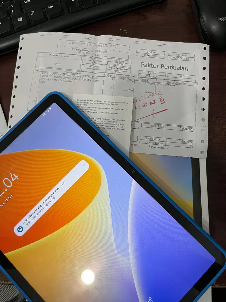 Infinix xpad 30 E (baru beli 20 September 2026)