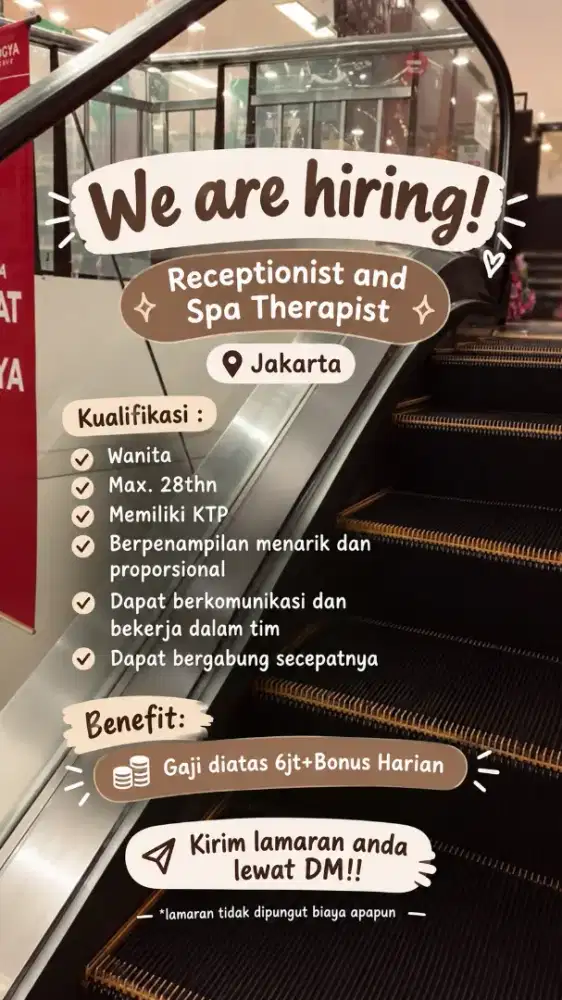 Lowongan pekerjaan khusus wanita (Therapist)