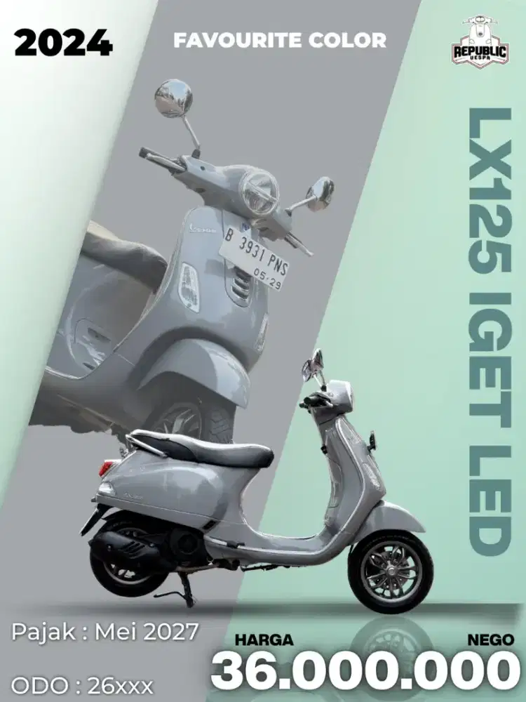 PIAGGIO VESPA LX125 IGET LED TAHUN 2024