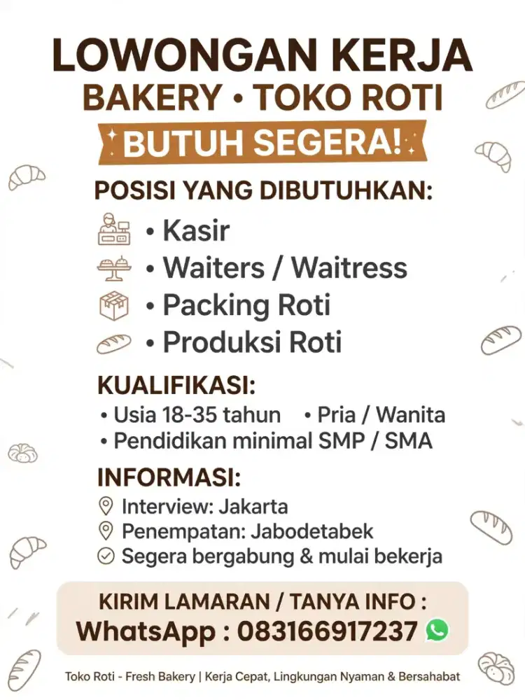 LOOWONGAN KERJA BAKERY