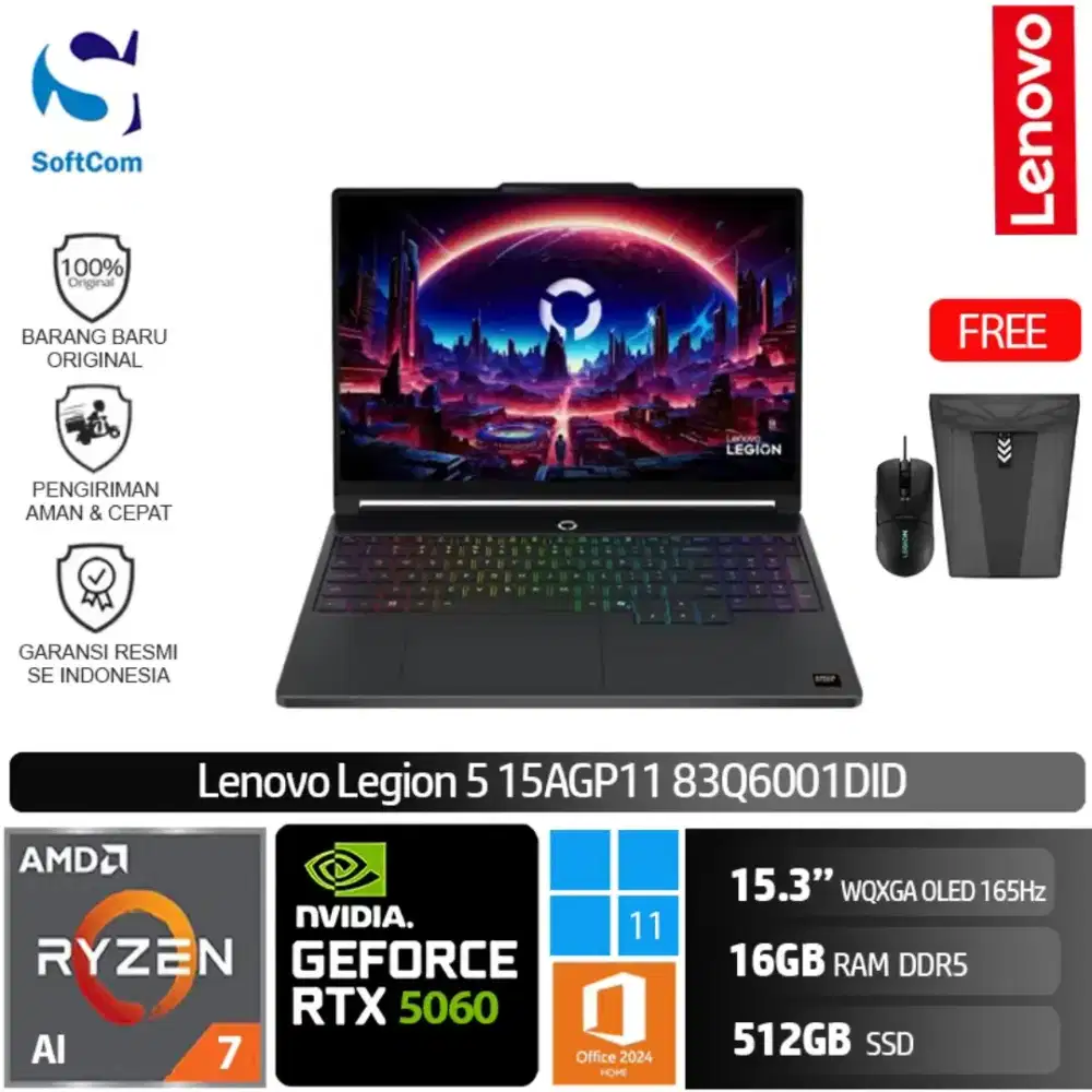 Cicilan laptop Lenovo legion 5 rtx 5060 cuma ktp