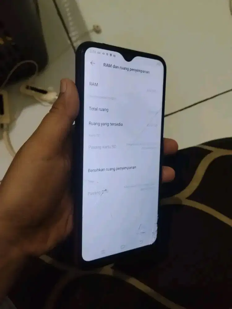 Vivo y12 3/32 retak kaya difoto sidik jari aktif