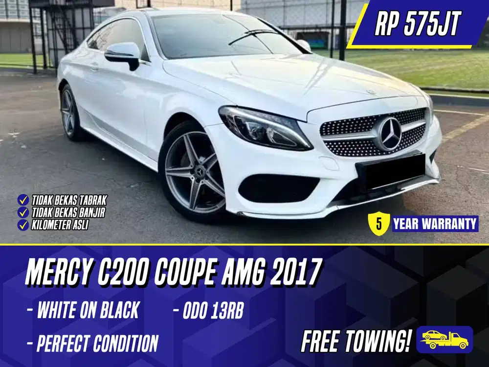 Mercedes Benz C200 Coupe AMG 2017 White on Brown Putih Mercy C 200