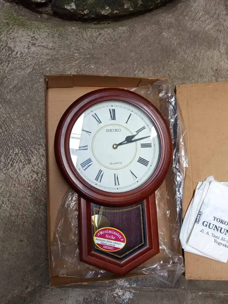 Jam Dinding Kayu SEIKO Westminster Bandul QXH201ZN - BARU Dalam Dus