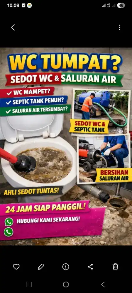 SEDOT WC TUMPAT SALURAN AIR SUMBAT WASTAFEL MAMPET RUMAH BOCOR