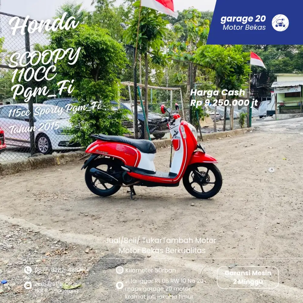 Honda Scoopy 110cc Sporty Pgm_Fi Tahun 2015 Pajak Off
