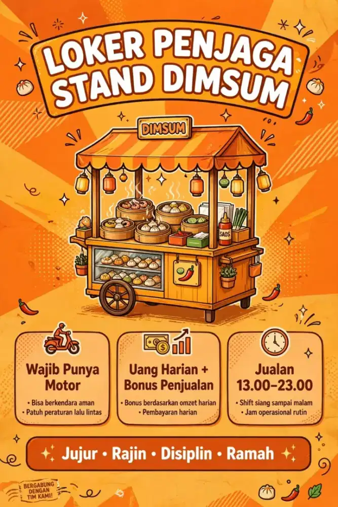 Lowongan Kerja Operator/penjaga stand Dimsum