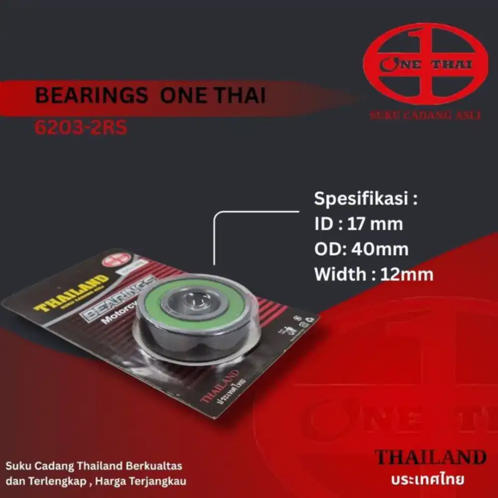 ONETHAI Bearing 6203 2RS Laher Motor