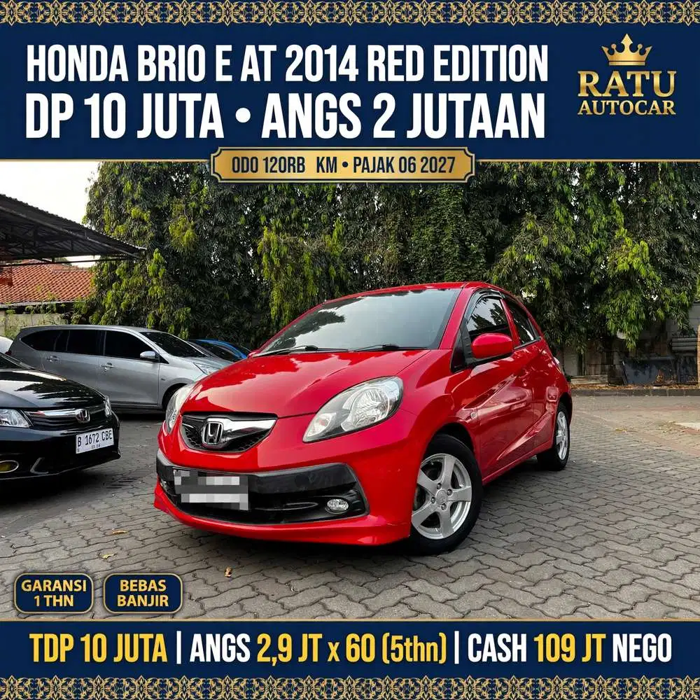 HONDA BRIO E MATIC 2014 RED EDITION TDP 10 JUTA • ANGS 2,9 JUTA