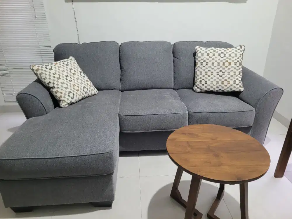 Sofa sudut informa ashley-brise fabric wood grey