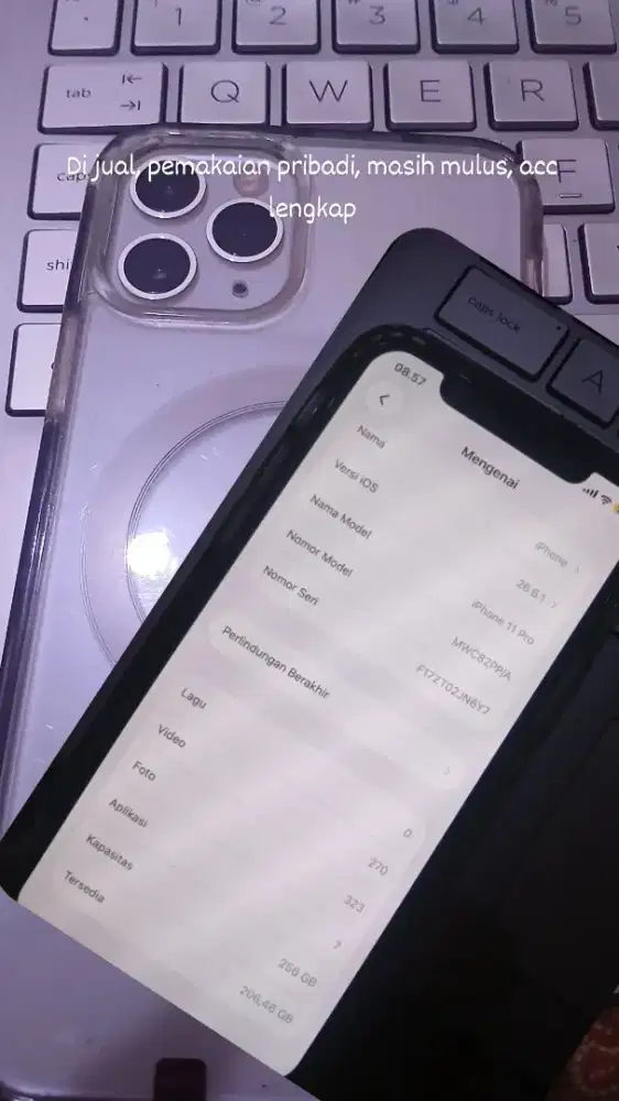 Di jual iphone 11 pro lengkap mulus ex psstore