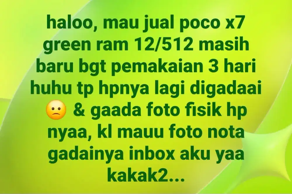 POCO X7 RAM 12/512 Green