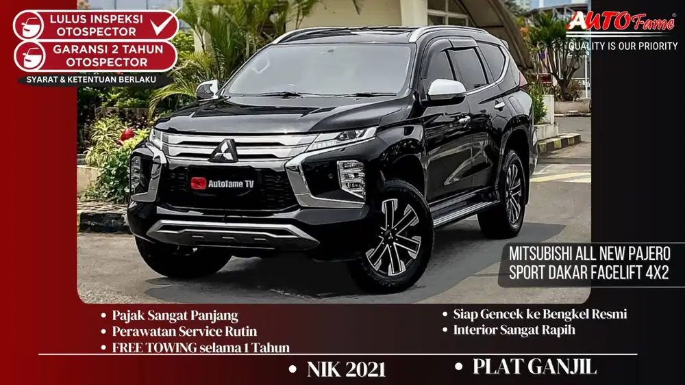 Mitsubishi All New Pajero Sport Dakar Facelift 4x2 AT NIK 2021 Black O