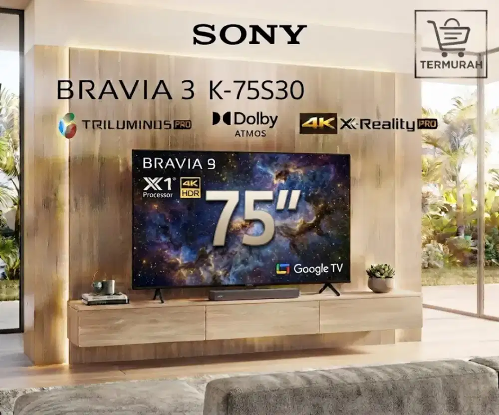 SONY BRAVIA 3 4K UHD 75 Google TV K75S30 Triluminos Pro X-Reality Pro
