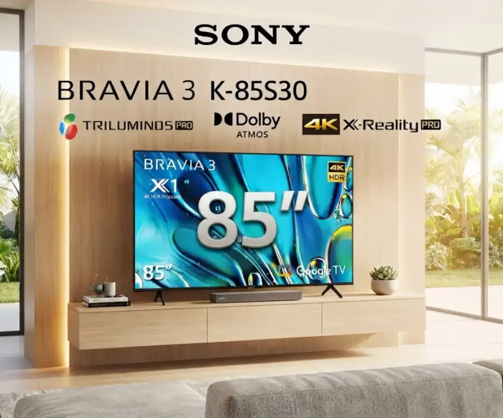 SONY BRAVIA 3 4K UHD 85 Google TV K85S30 Triluminos Pro X-Reality Pro