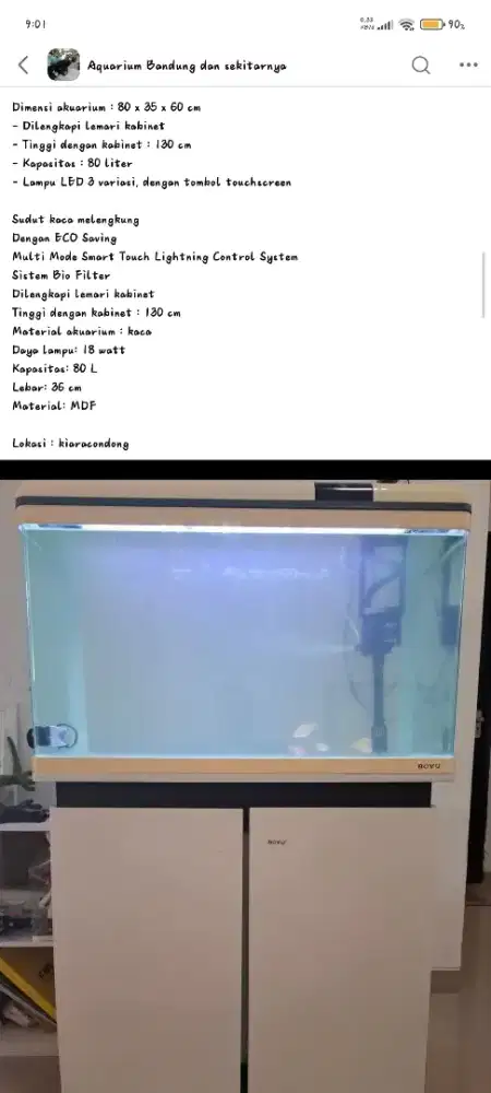 Aquarium boyu 128L