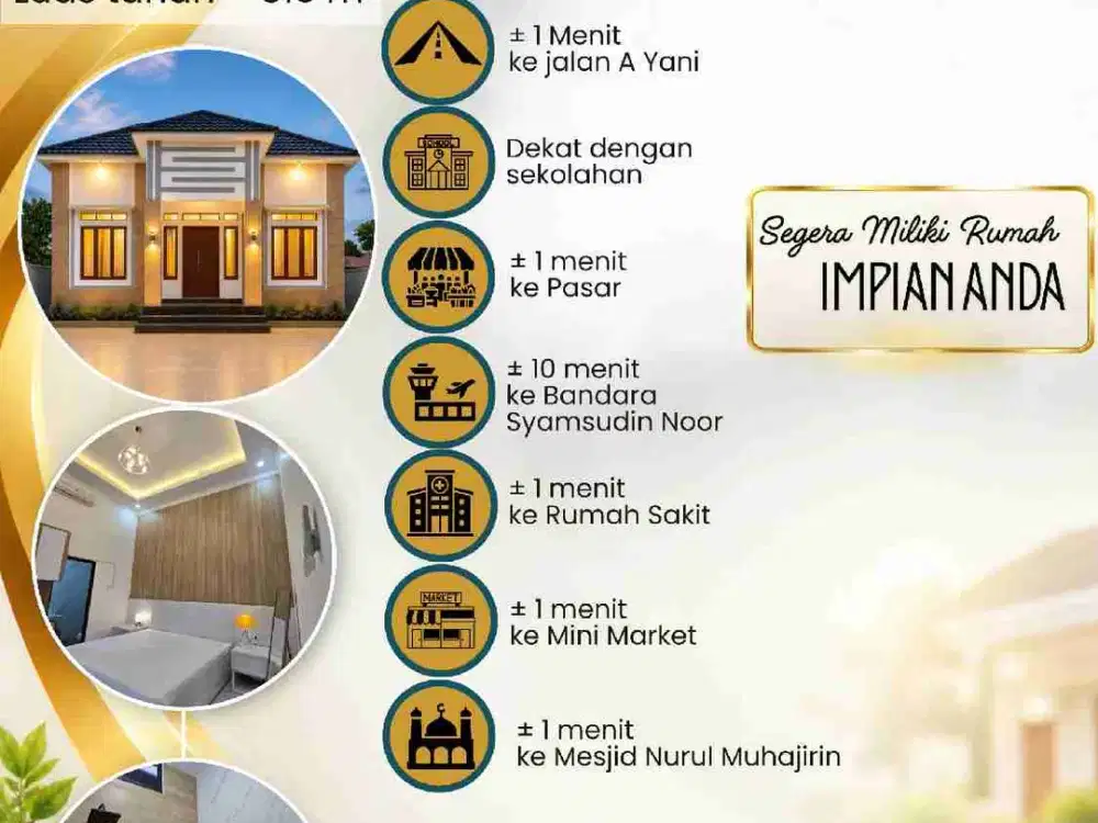 RUMAH MEWAH MEGAH HARGA MURAH, SIAP BANGUN DI BANJARBARU KALSEL