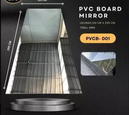 Jual PVC Miror kaca glossy 290cm x 122cm x 5mm