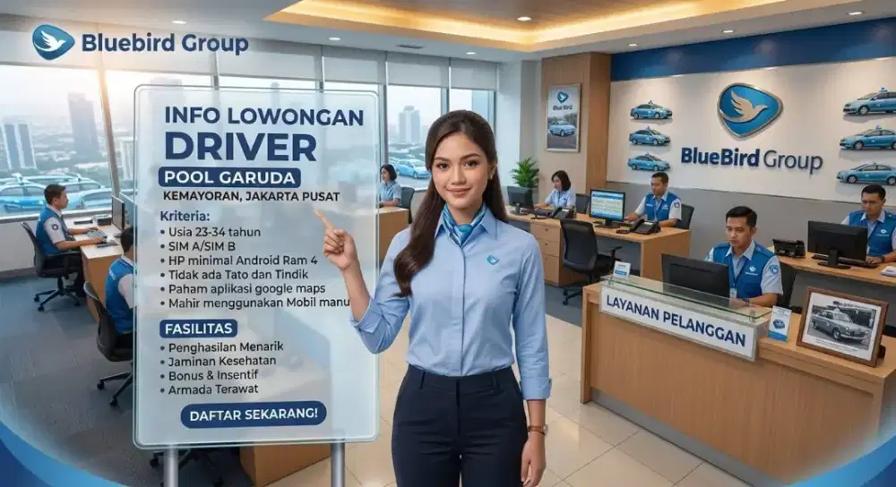 Dibutuhkan pengemudi bluebird pool garuda kemayoran