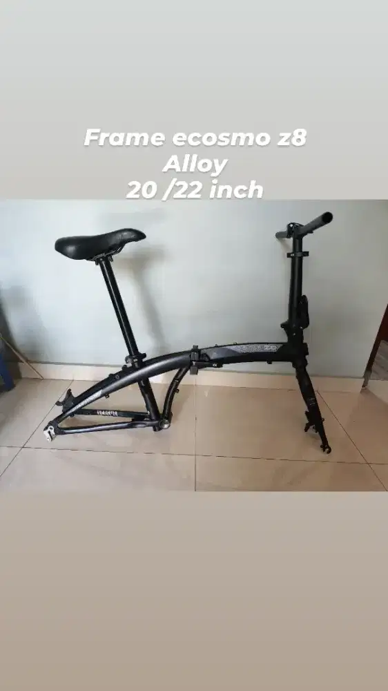 sepeda lipat ecosmo z8 frameset roda  20 22imch