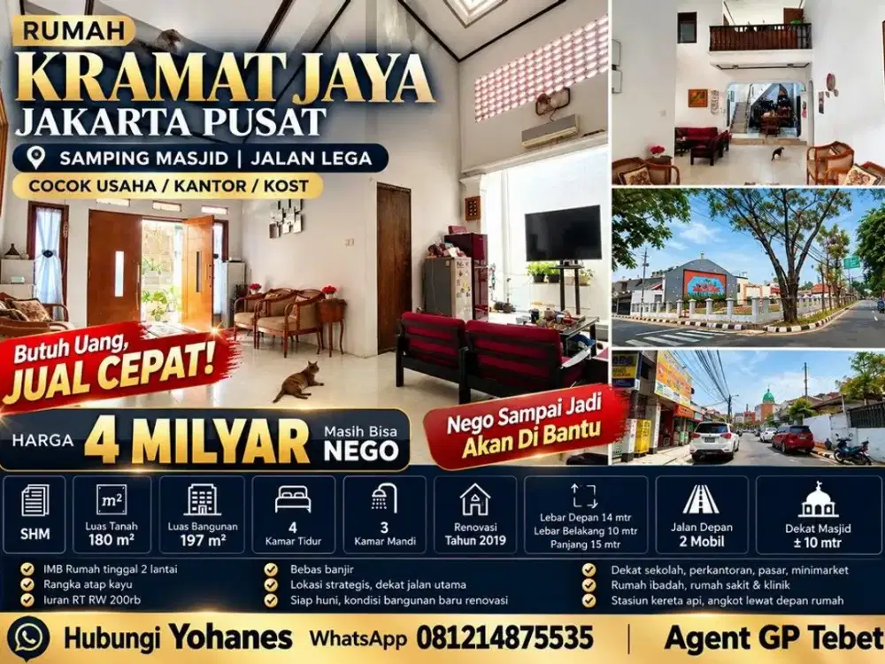 Rumah Kramat Jaya Cocok Kantor, Usaha & Kost