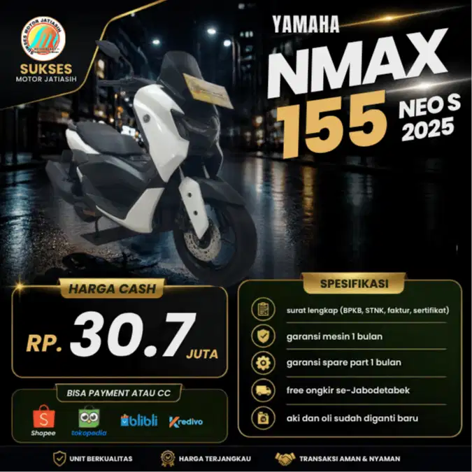 YAMAHA NMAX NEO S 2025 KM MASIH RENDAH SIAP GAS BISA PAKAI PAYLATER