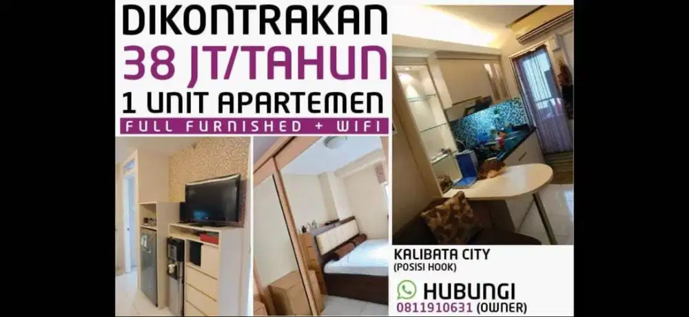 Disewakan Apartemen Murah Posisi Hook