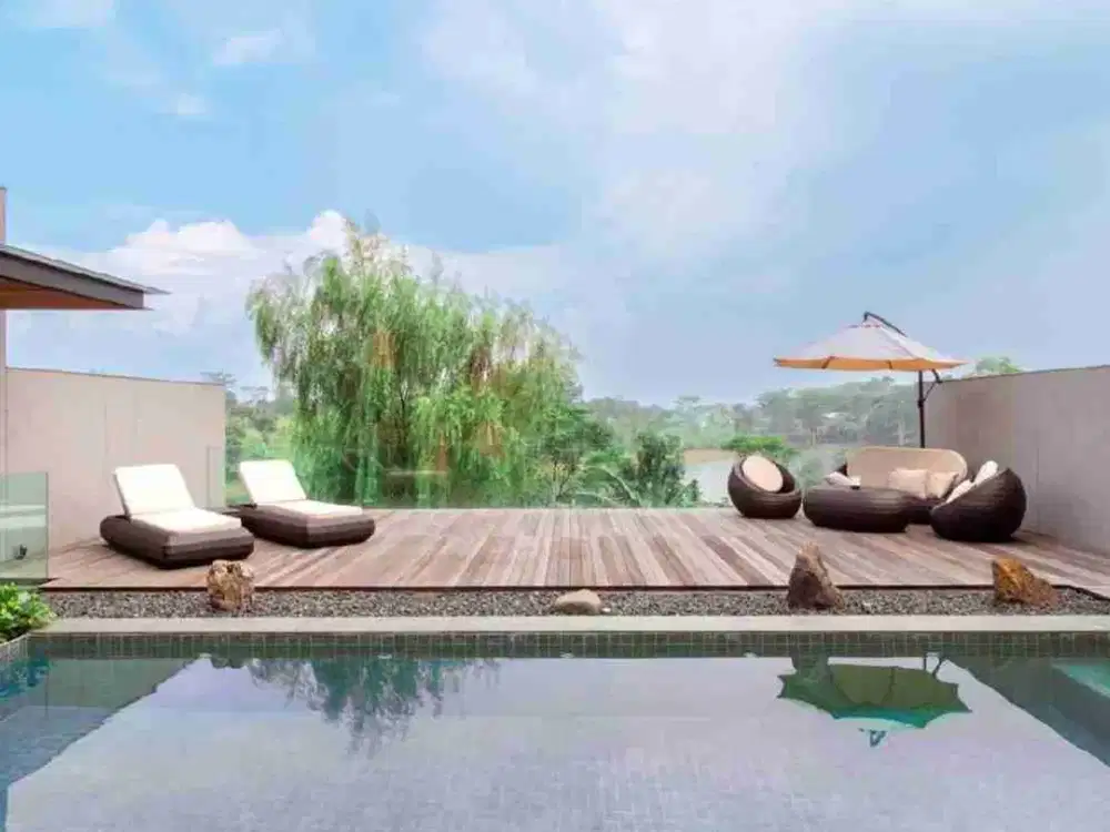 termurah! rumah lux furnish pool view danau kota baru parahyangan bandung