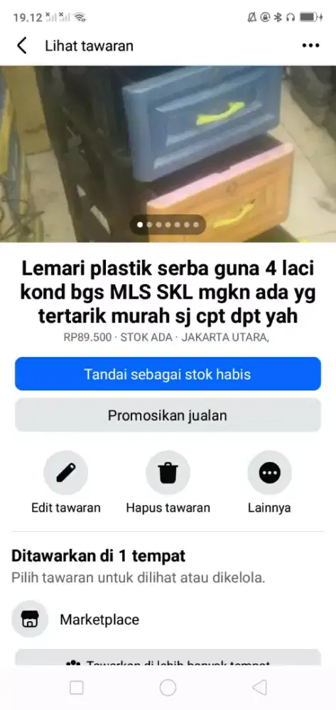 Lemari plastik 4 susun serba guna kond bgs mgkn ada yg perlu murah sj