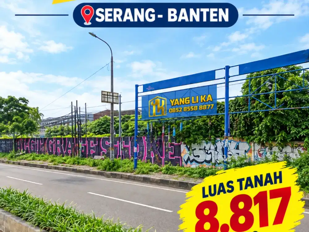 Jual Cepat Tanah Lahan Komersial Siap Bangun Dengan Luas 8.817m Pinggir Jalan Raya Sumur Pecung Serang Banten