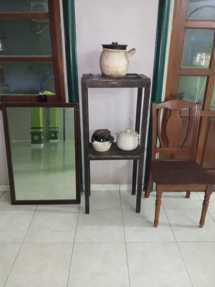 Antik pajangan + Rak Bangku + Kaca 6brg 500rb