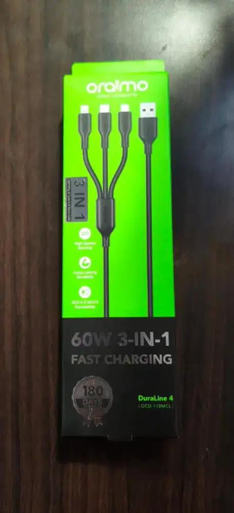 oraimo Duraline 4 3A 1.2M 3 in 1 Cable - OCD 118MCL