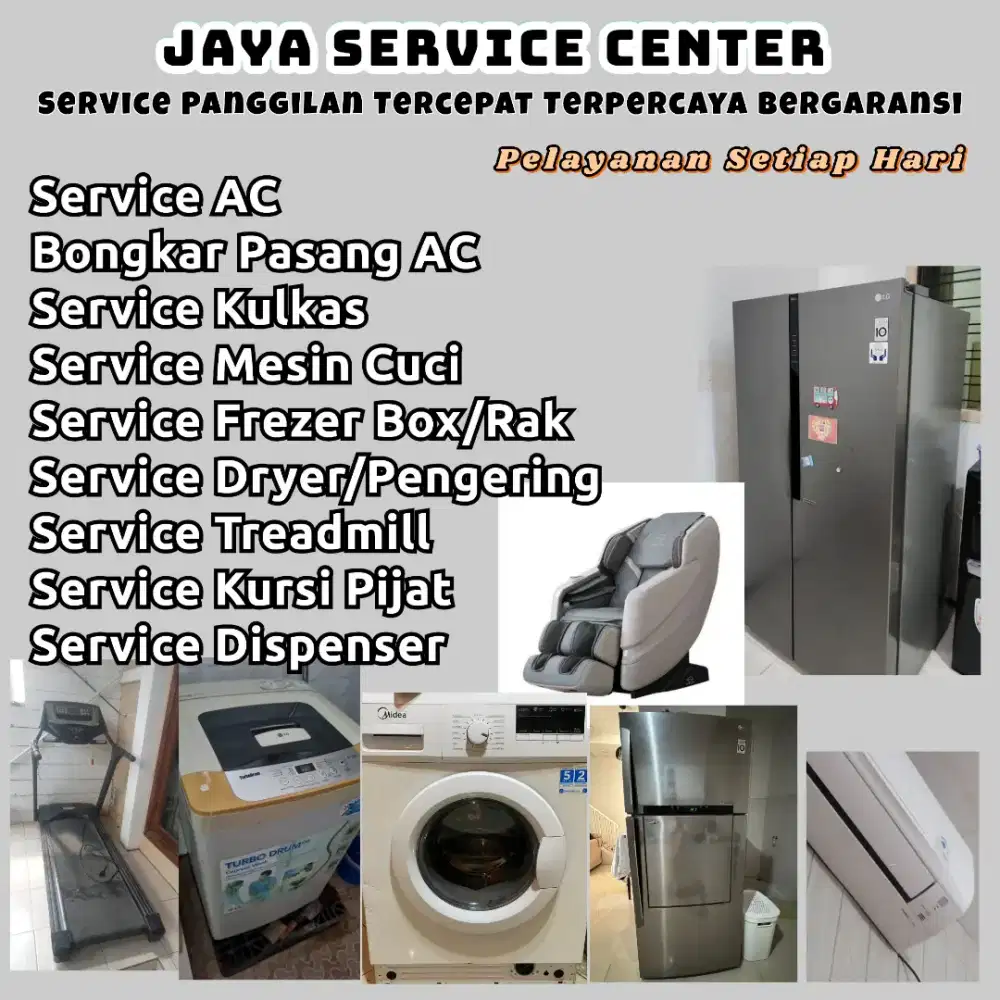 Service AC Kulkas Frezer Bongkar Pasang AC Servis Mesin Cuci Treadmill