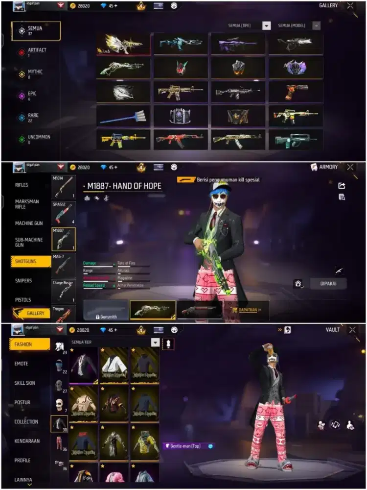 Jual akun ff spek : polosan sg lumut & mp5 lvl⁶