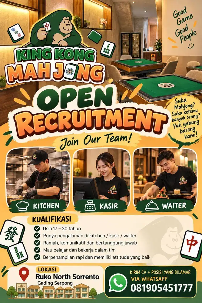 DICARI KASIR/WAITER/KITCHEN/BARISTA