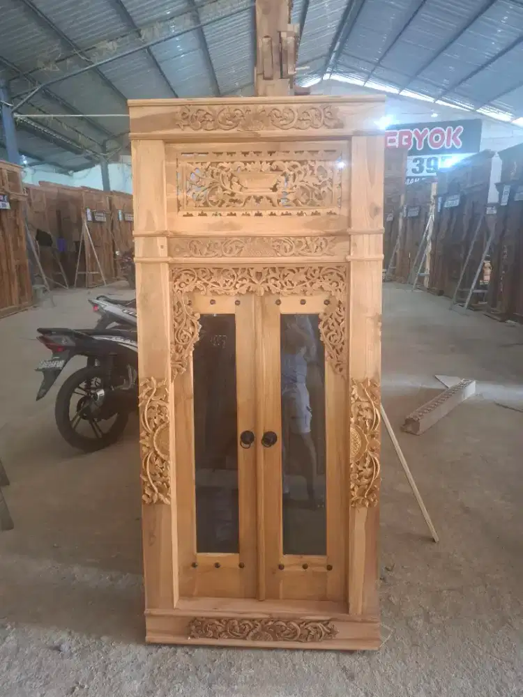 Jendela kaca soko polos tempel 80x200cm