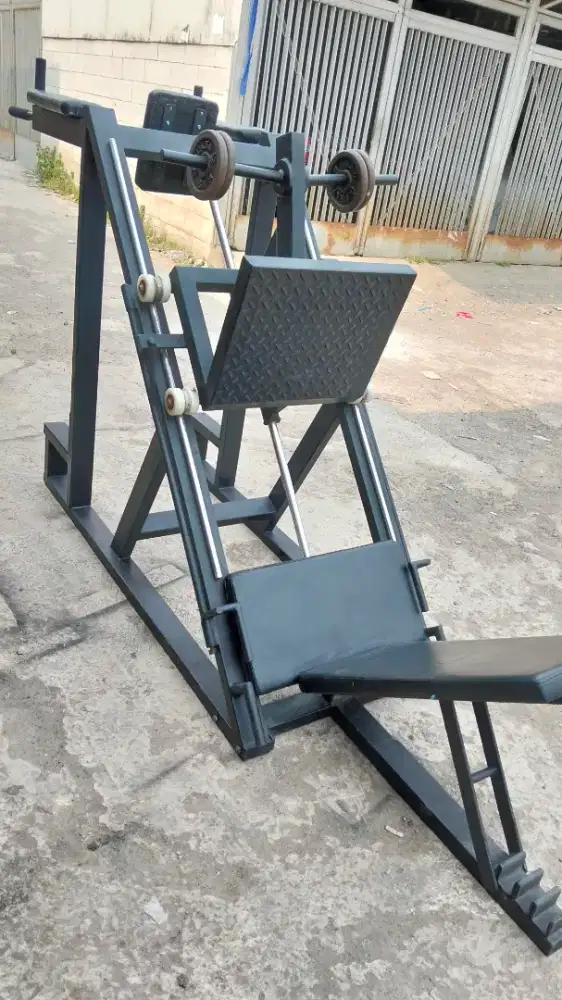 Alat olahraga fitness gym. Leg press dan pull up