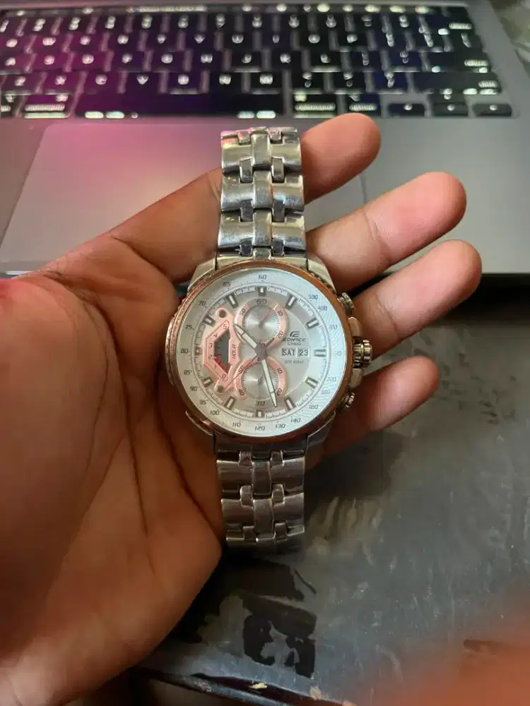 Casio Edifice Chronograph White Dial Stainless Steel Band