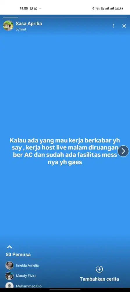 Host live malm dari jam 9 malam ke jam 6 pagi